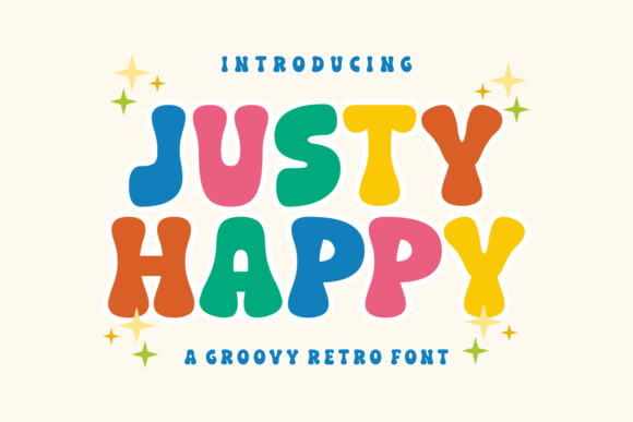Justy Happy Font: Playful Display Type for Makers